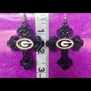 Cutout Cross Black Georgia Bulldogs Earrings